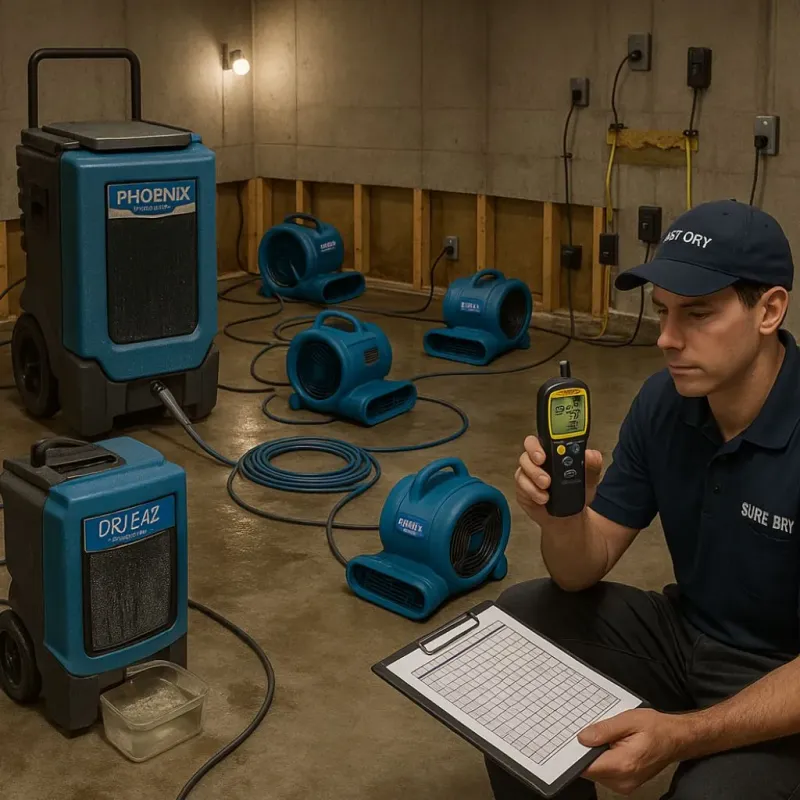 Structural Drying and Dehumidification process in Roscoe, IL